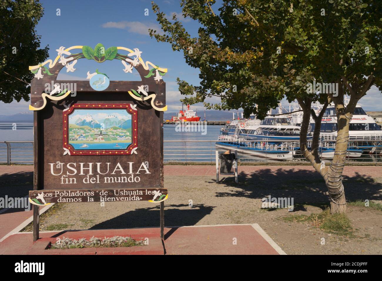 USHUAIA, ARGENTINE - 11 mars 2019 : fin del Mundo à Ushuaia Banque D'Images