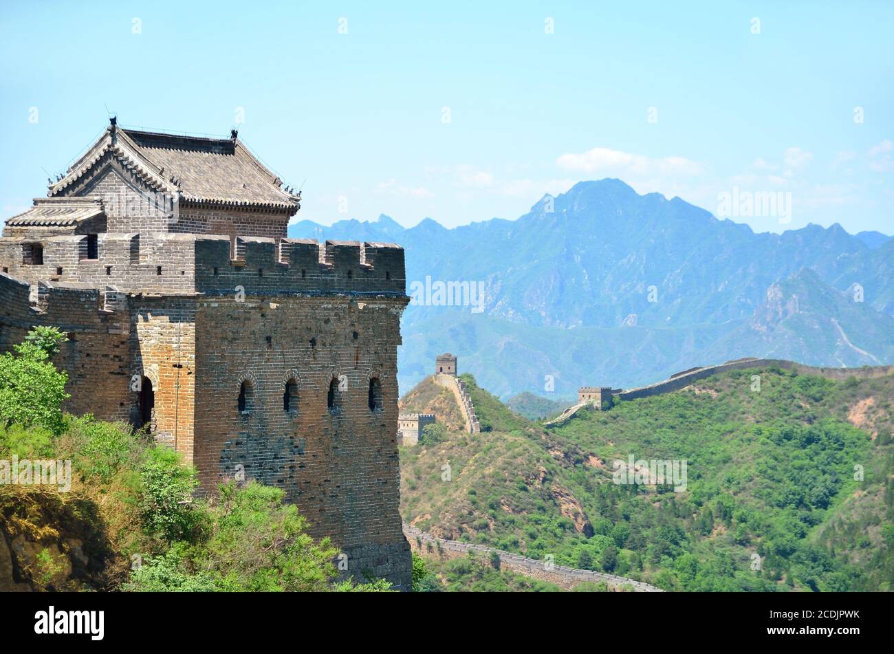Vue d'été sur la Grande Muraille de Chine Banque D'Images