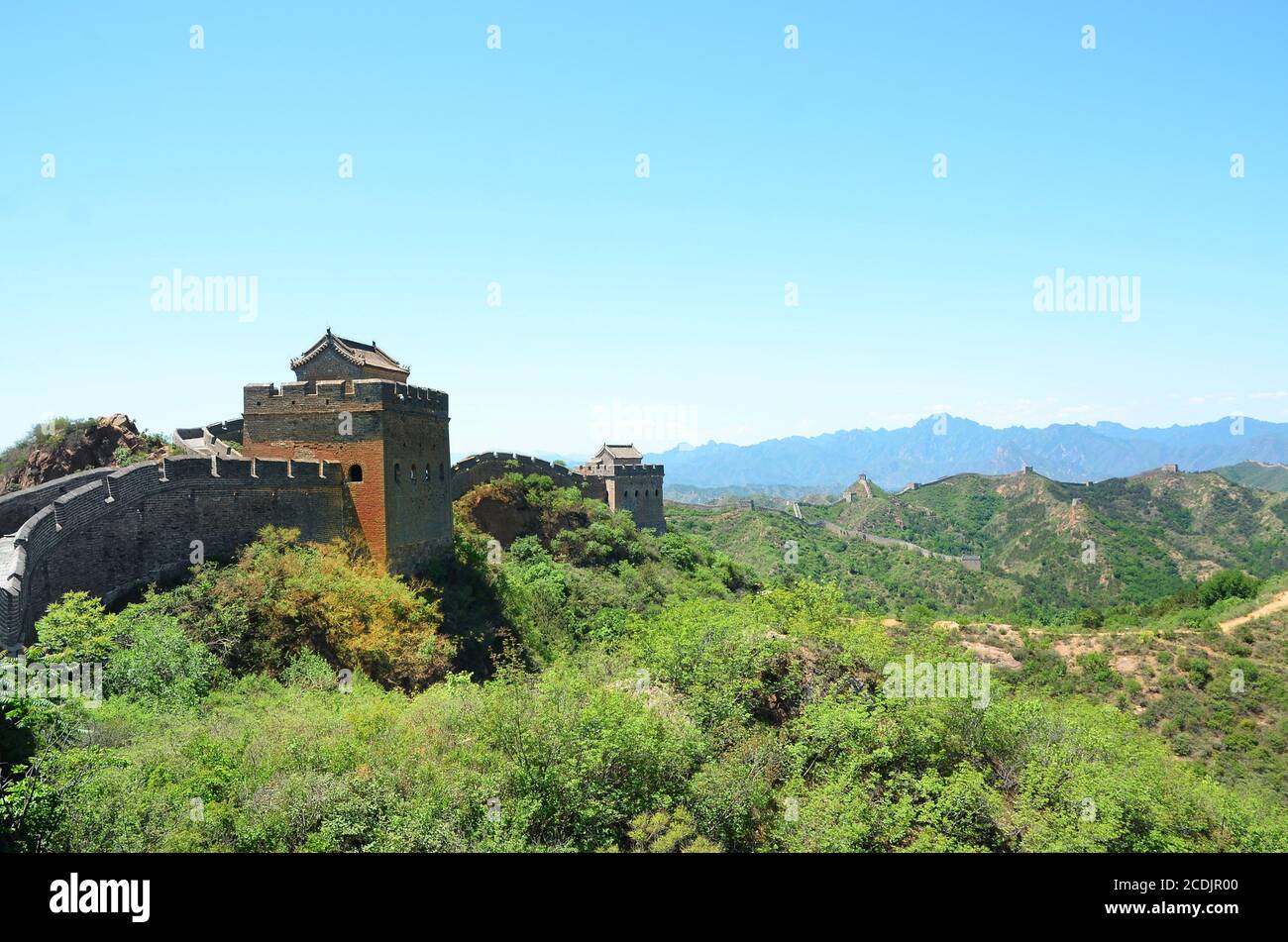 Vue d'été sur la Grande Muraille de Chine Banque D'Images
