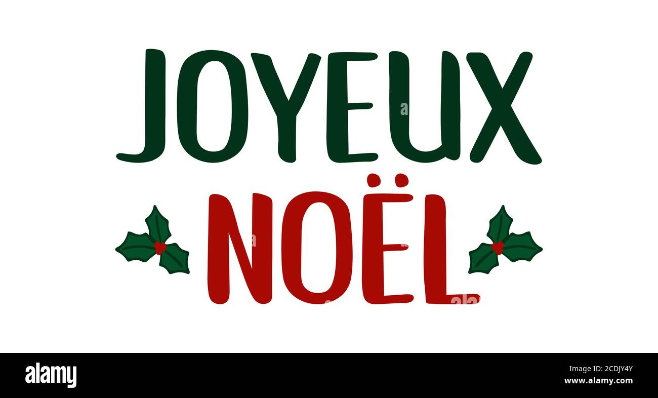 Joyeux Noël cite en français comme logo ou en-tête. Joyeux Noël. traduit  Lettre de célébration pour affiche, carte, invitation Image Vectorielle  Stock - Alamy