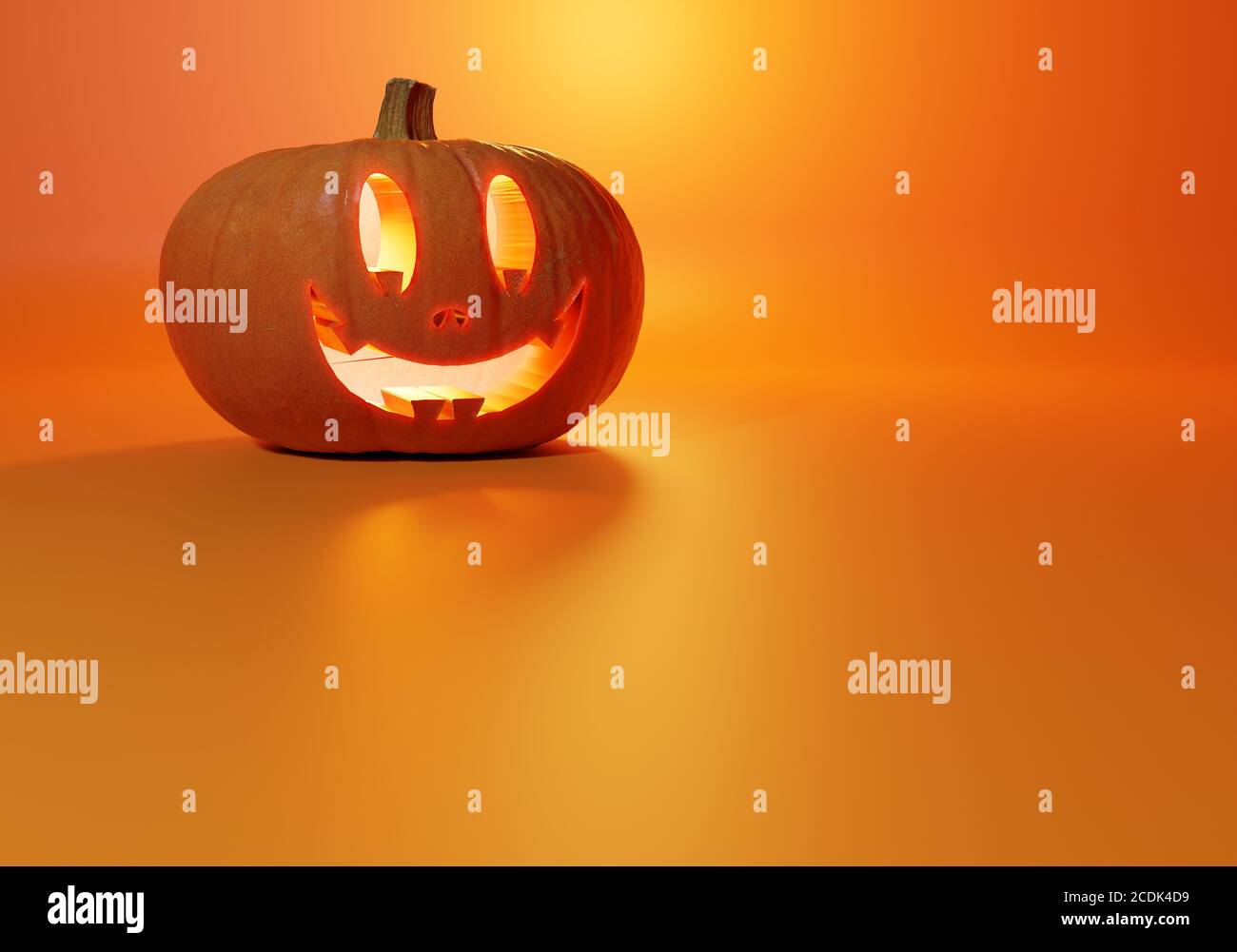 L'automne et laisse la scène pour un arrière-plan d'halloween. Illustration 3D Banque D'Images