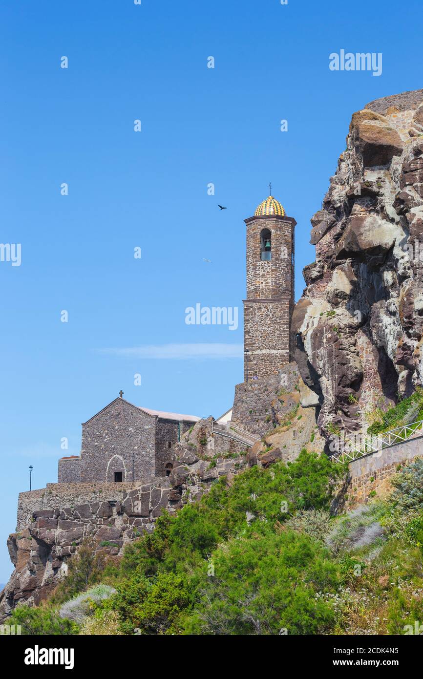 Italie, Sardaigne, province de Sassari, Castelsardo, Cathédrale de Saint Antonio Abate Banque D'Images