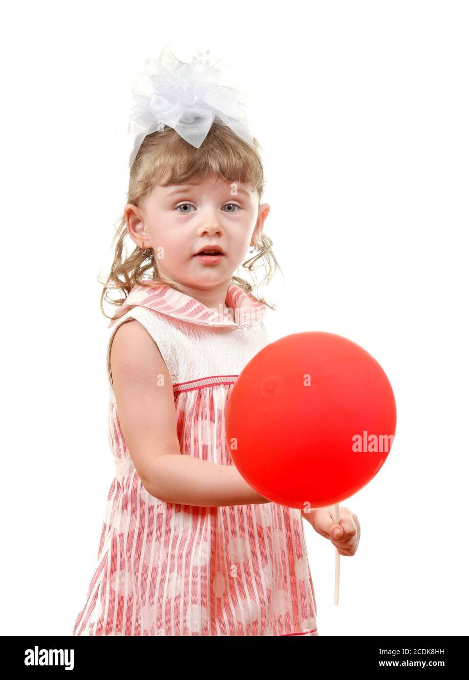 Petite fille avec ballon Banque D'Images