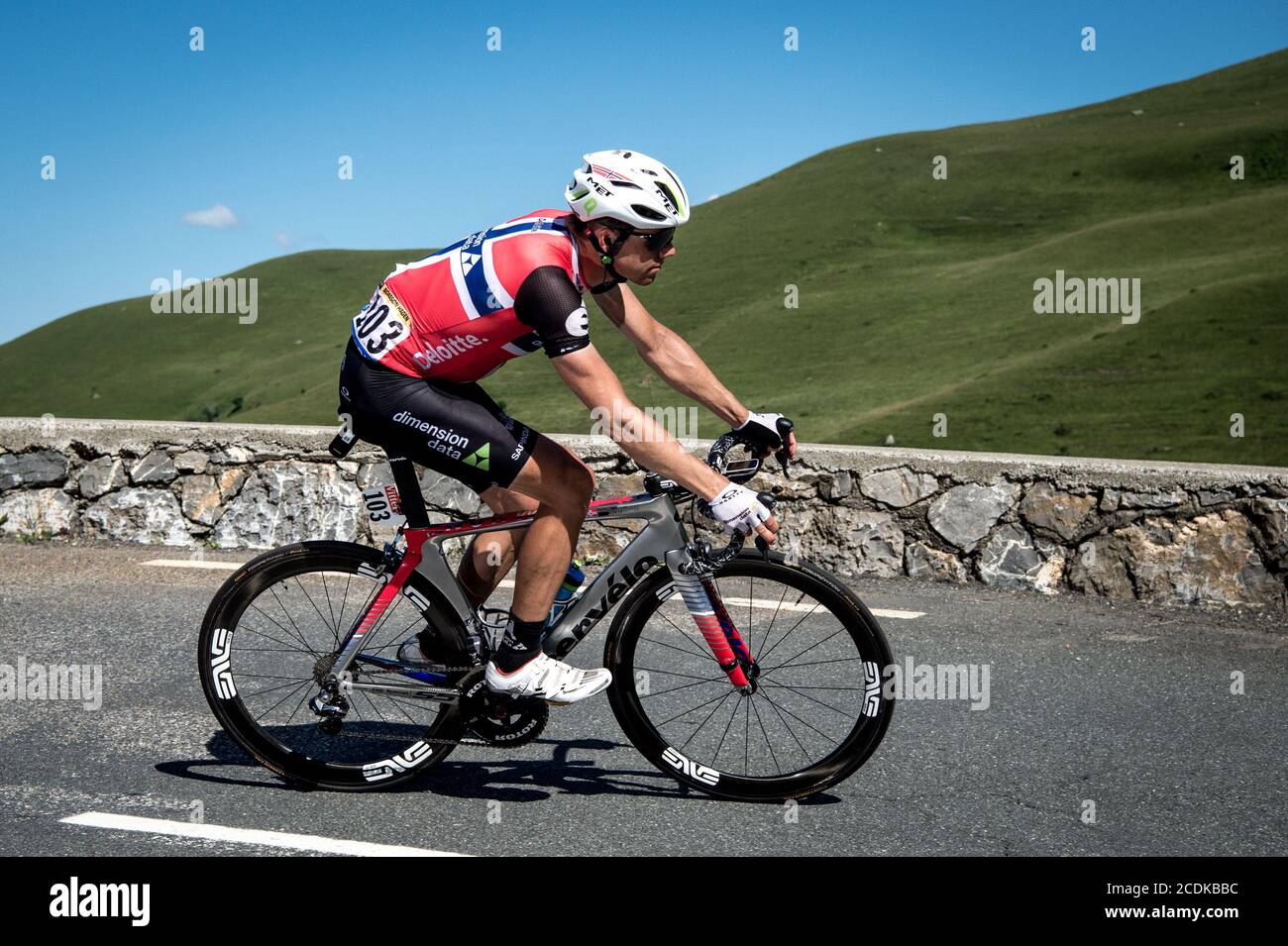 2016 Tour de France Stage 8. De Pau à Bagnères-de-Luchon. Edvald Boasson Hagen. Banque D'Images