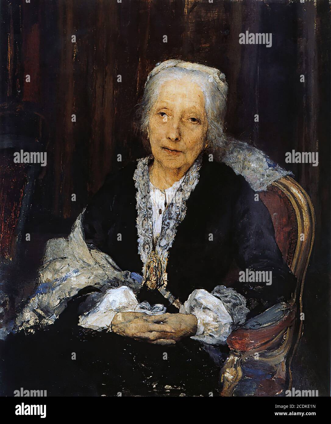 Bastien-Lepage Jules - Portrait de Juliette Drouet - École française - 19e et début du 20e siècle Banque D'Images