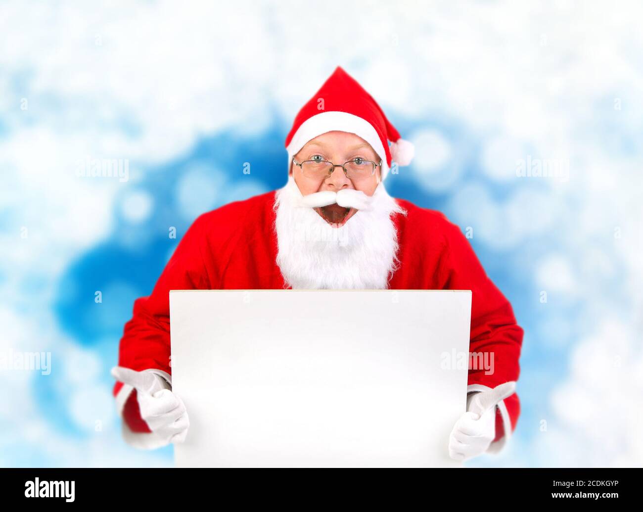 Père Noël avec tableau vierge Banque D'Images
