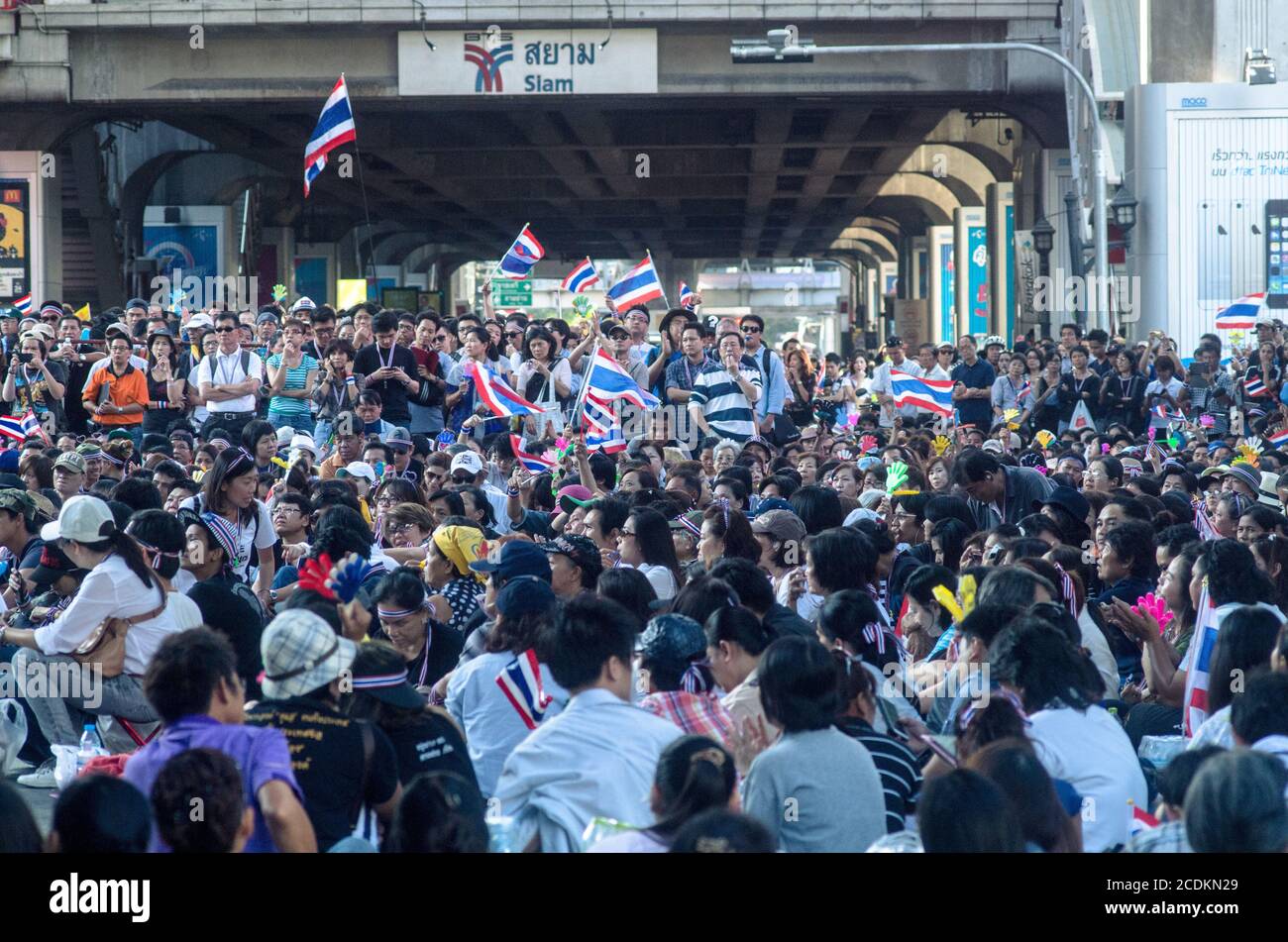 Manifestation de Bangkok 2013 pour protester contre le gouvernement Banque D'Images