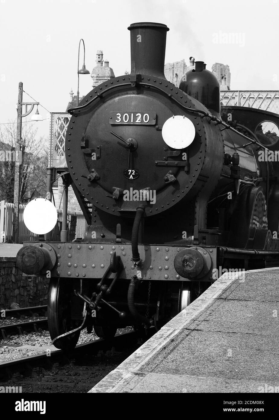 '30120' à la gare du château de Corfe. Banque D'Images '30120' à la gare du château de Corfe. Banque D'Images