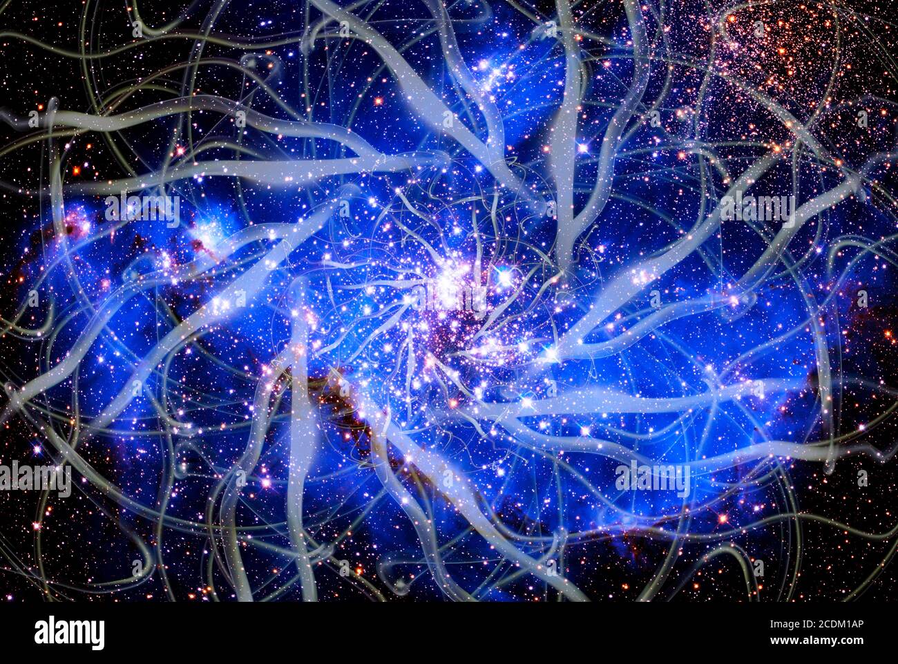 Univers connecté, illustration conceptuelle. Banque D'Images