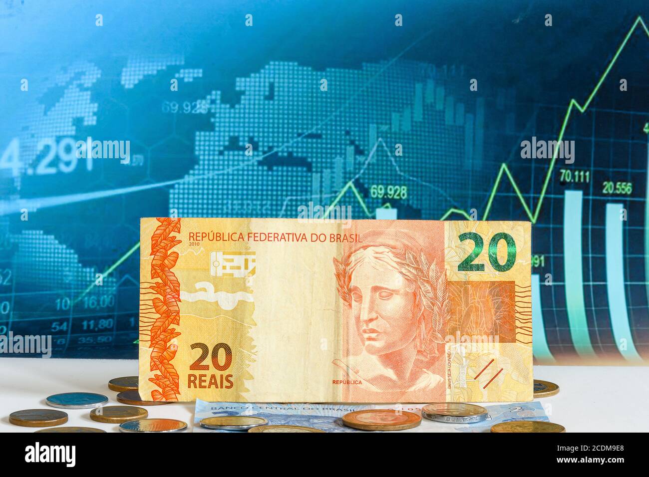 symbole monnaie brésilienne économie brésilienne Banque D'Images