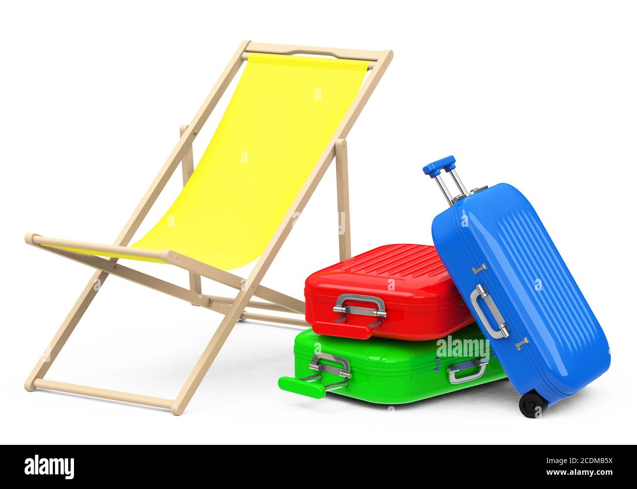 chaise de plage et bagages Banque D'Images