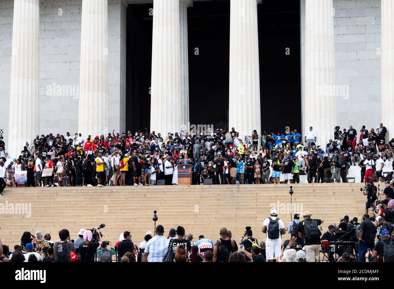 Martin Luther King III s'exprime lors de la marche d'engagement du National action Network (NAN) au Lincoln Memorial sur le National Mall. Banque D'Images