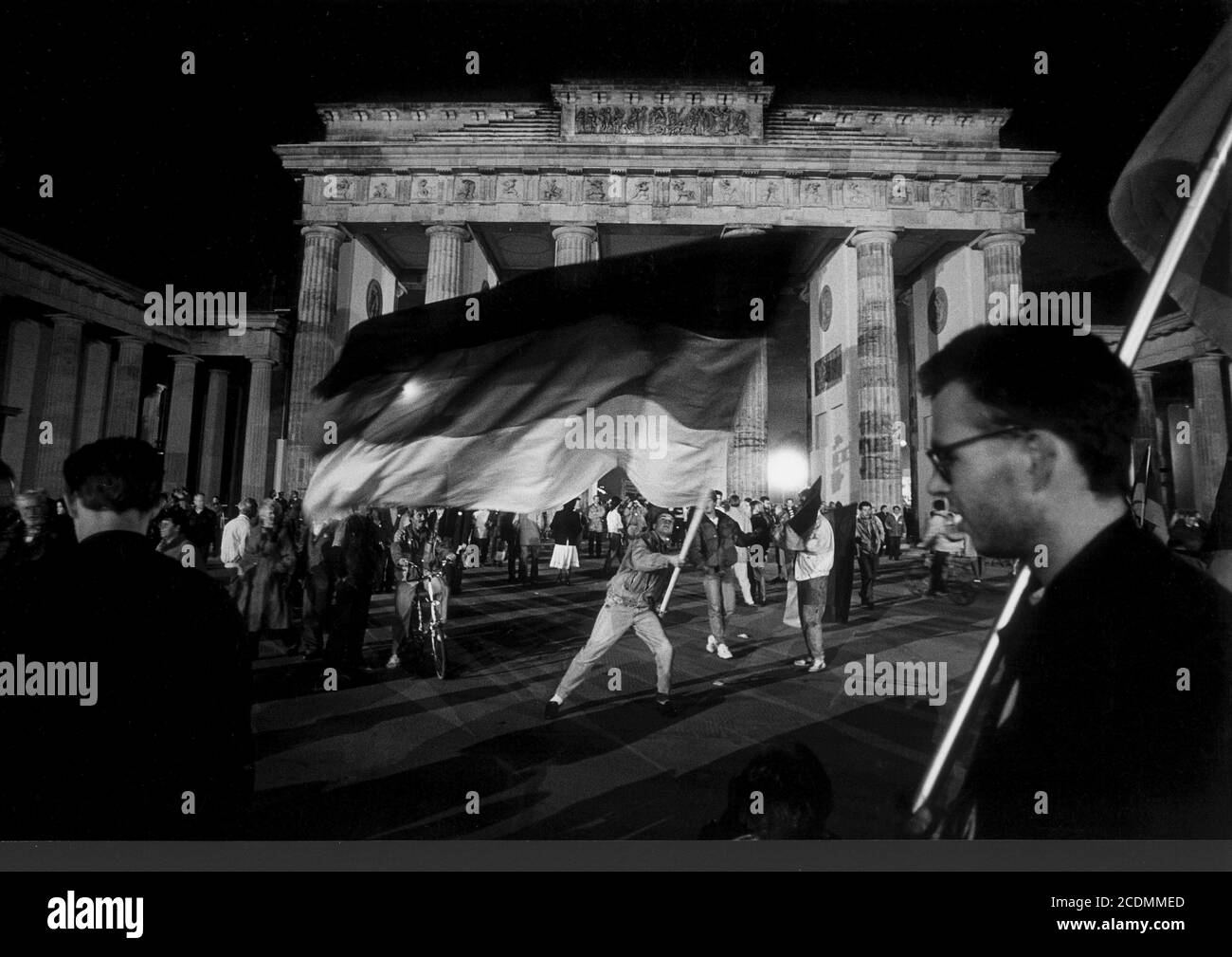 Réunification, Festival de l'unité le 2/3 octobre 1990, célébration à la porte de Brandebourg Berlin, Allemagne Banque D'Images