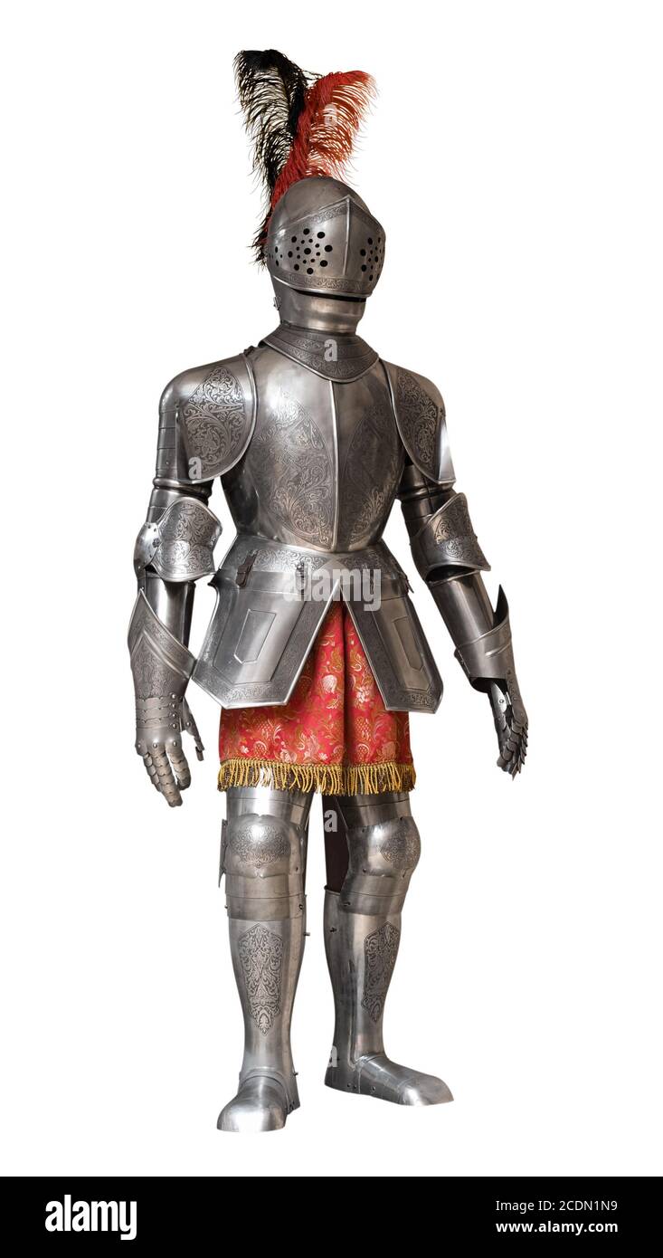 costume de blindage de chevalier, isolé Banque D'Images