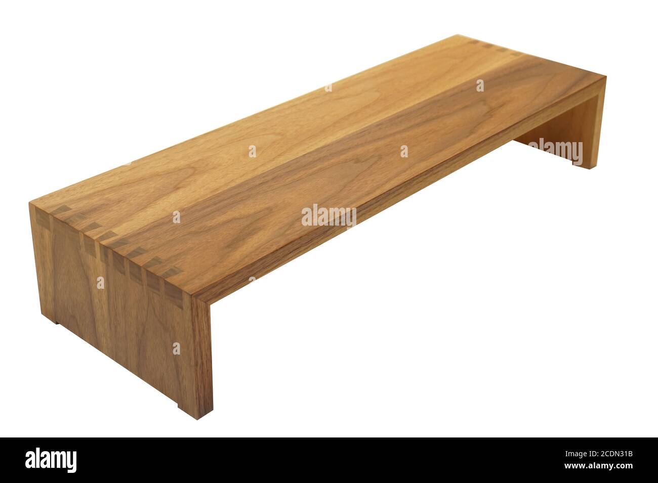 Table en bois isolée sur fond blanc avec chemin d'écrêtage Banque D'Images