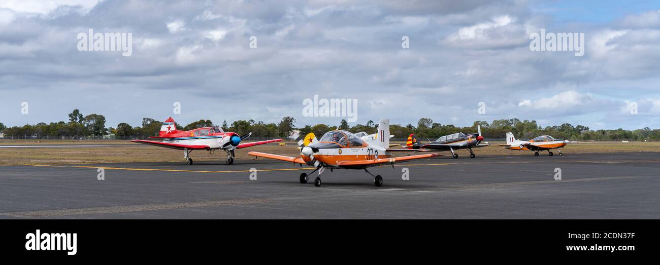 Un avion à moteur unique exposé à l'Airshow, Maryborough Queensland Australie Banque D'Images