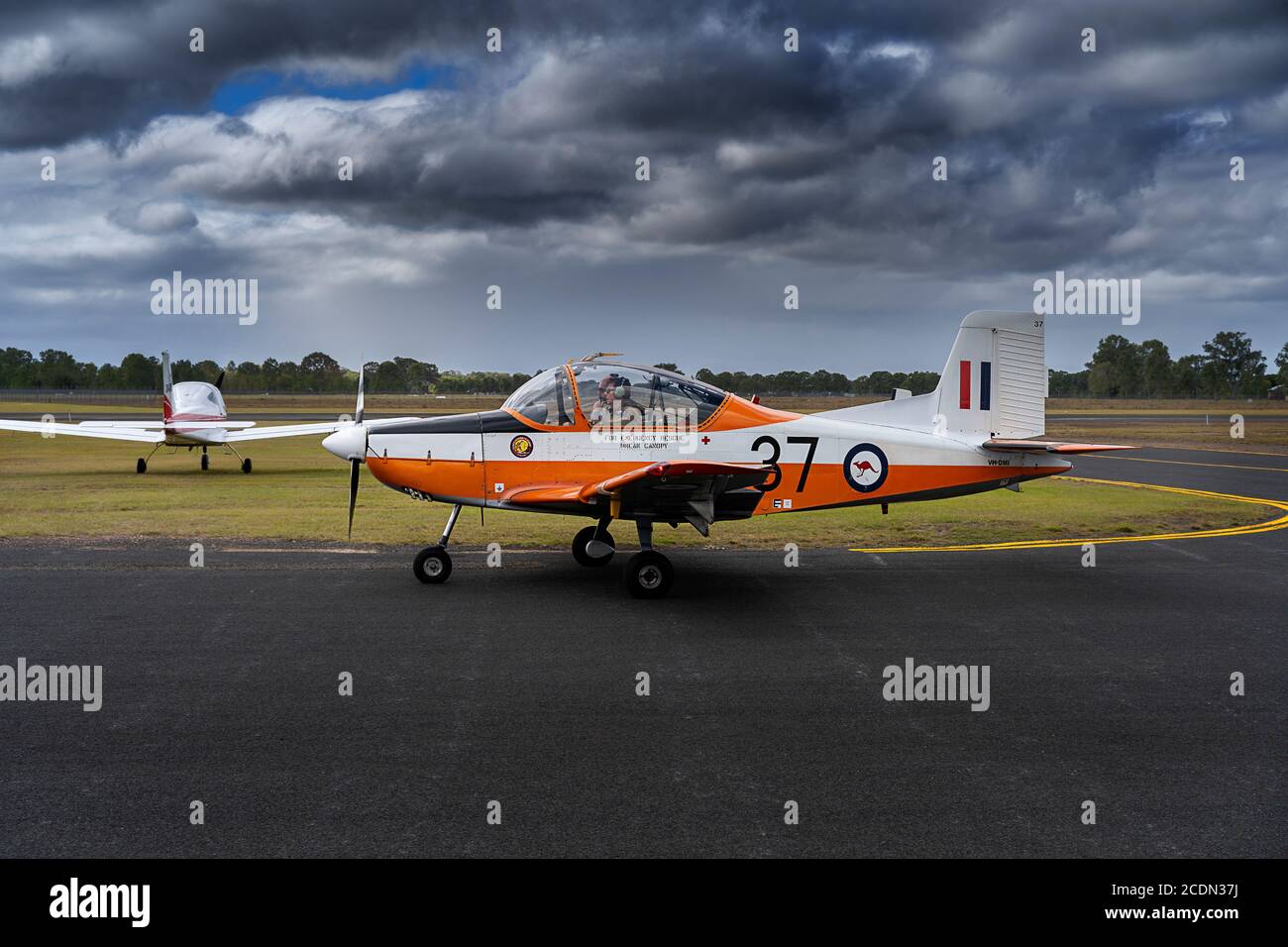 Un avion à moteur unique exposé à l'Airshow, Maryborough Queensland Australie Banque D'Images