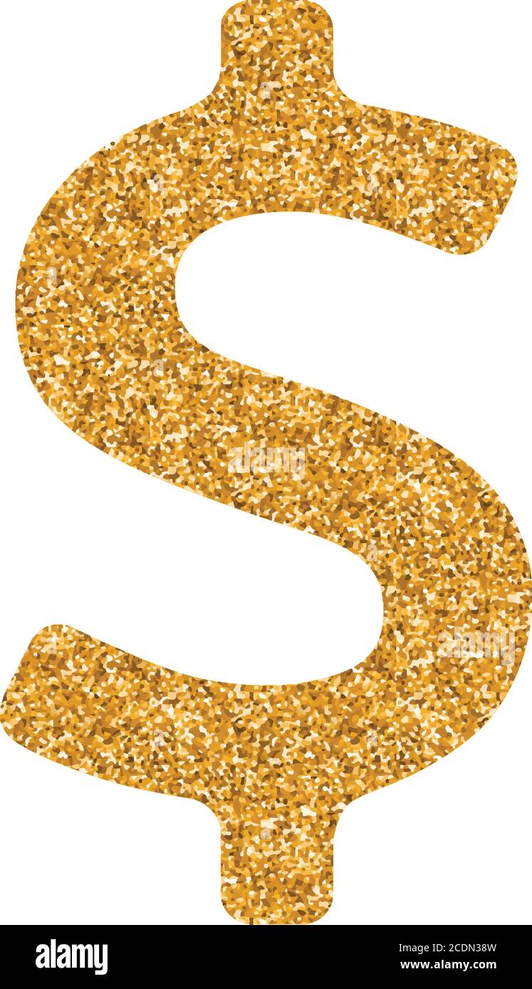 Symbole dollar dans une texture dorée scintillante. Illustration vectorielle de luxe étincelante. Illustration de Vecteur