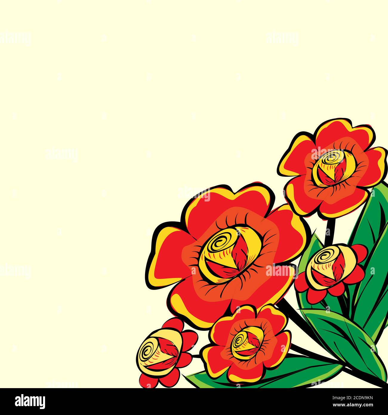 Grandes fleurs rouge Banque D'Images