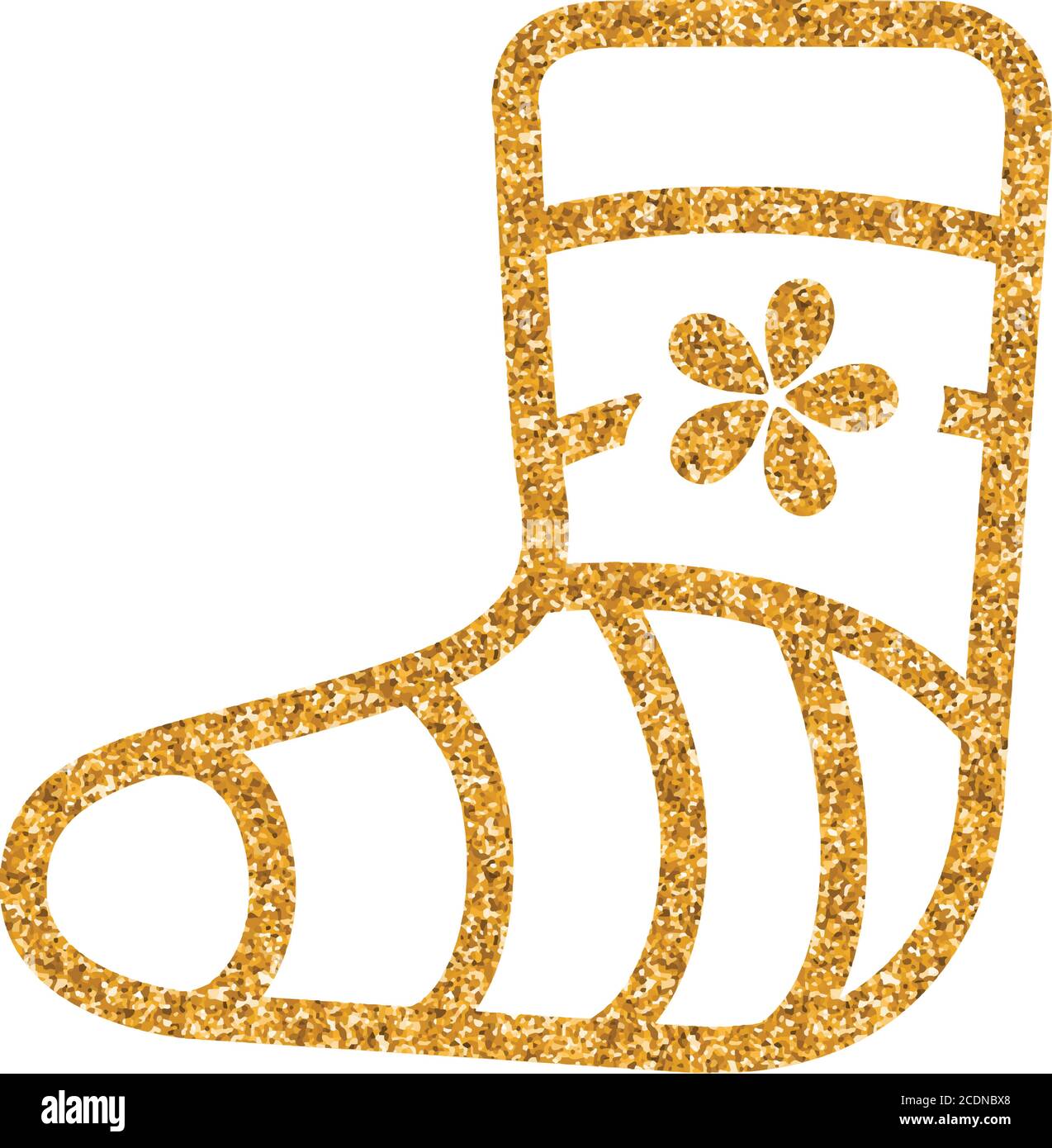 Icône de pied blessé dans une texture pailletée dorée. Illustration vectorielle de luxe étincelante. Illustration de Vecteur
