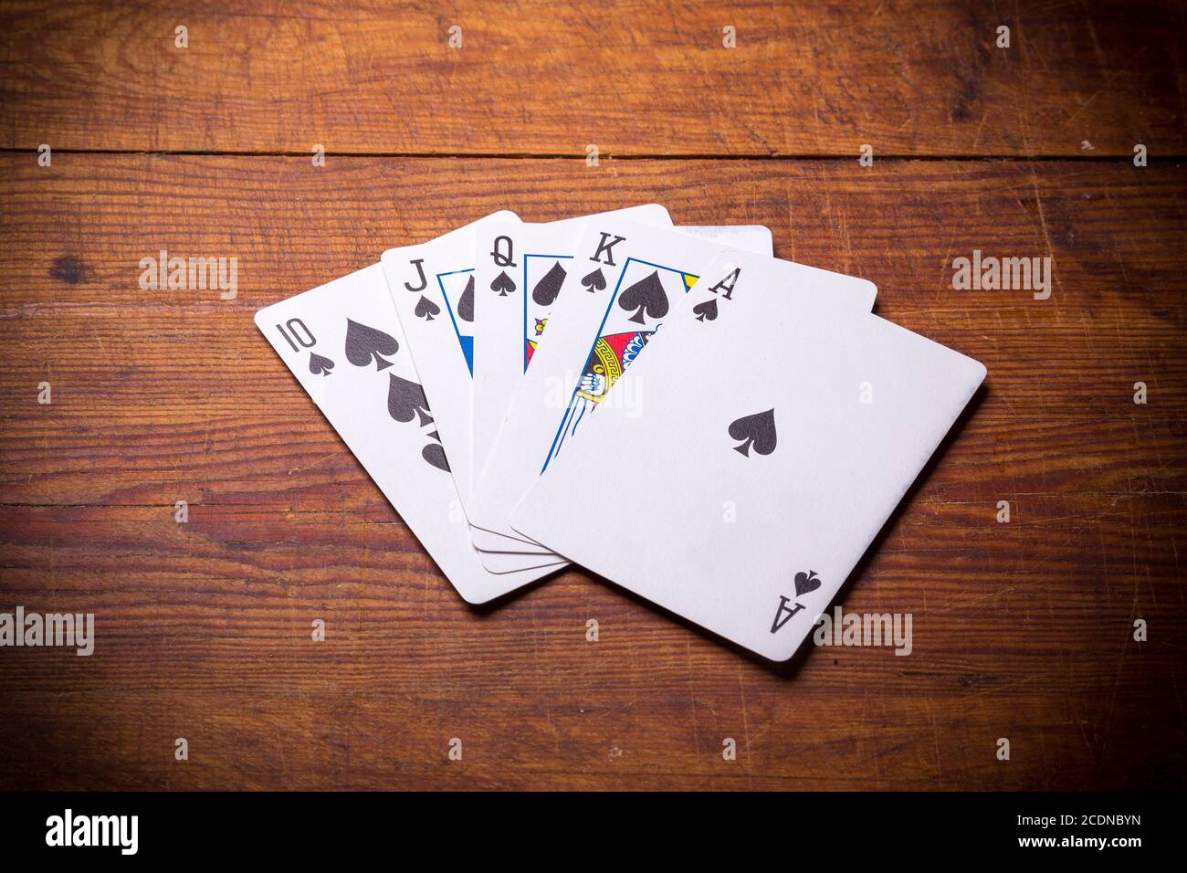 Royal Flush pique Banque D'Images