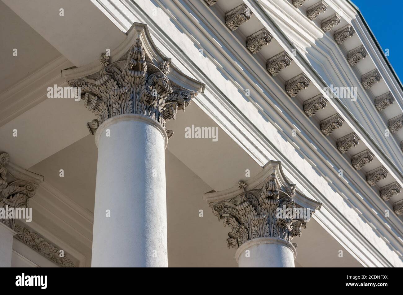 Colonne capitale corinthienne Banque D'Images