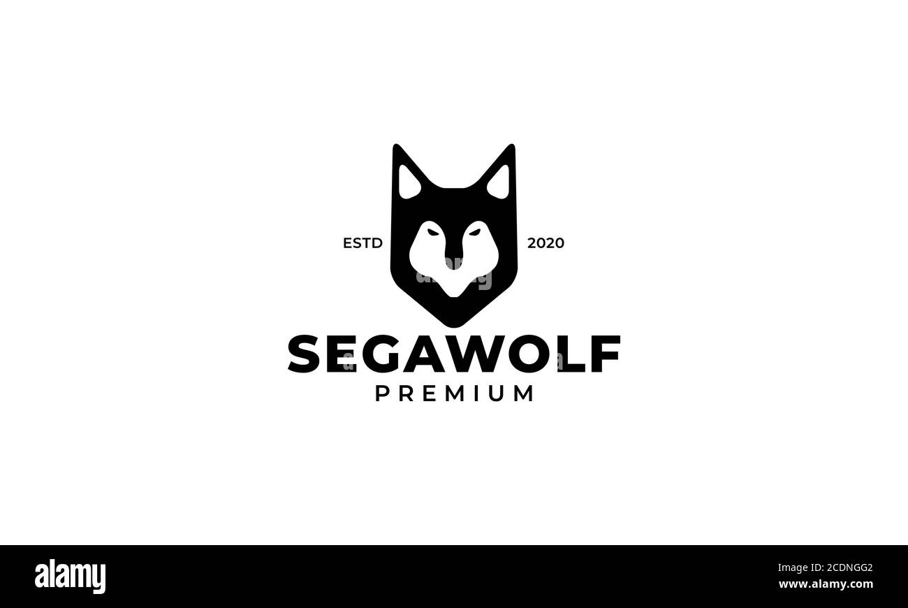 logo de loup ou de chien Siberian ou de tête d'animal de compagnie design moderne icône Illustration de Vecteur