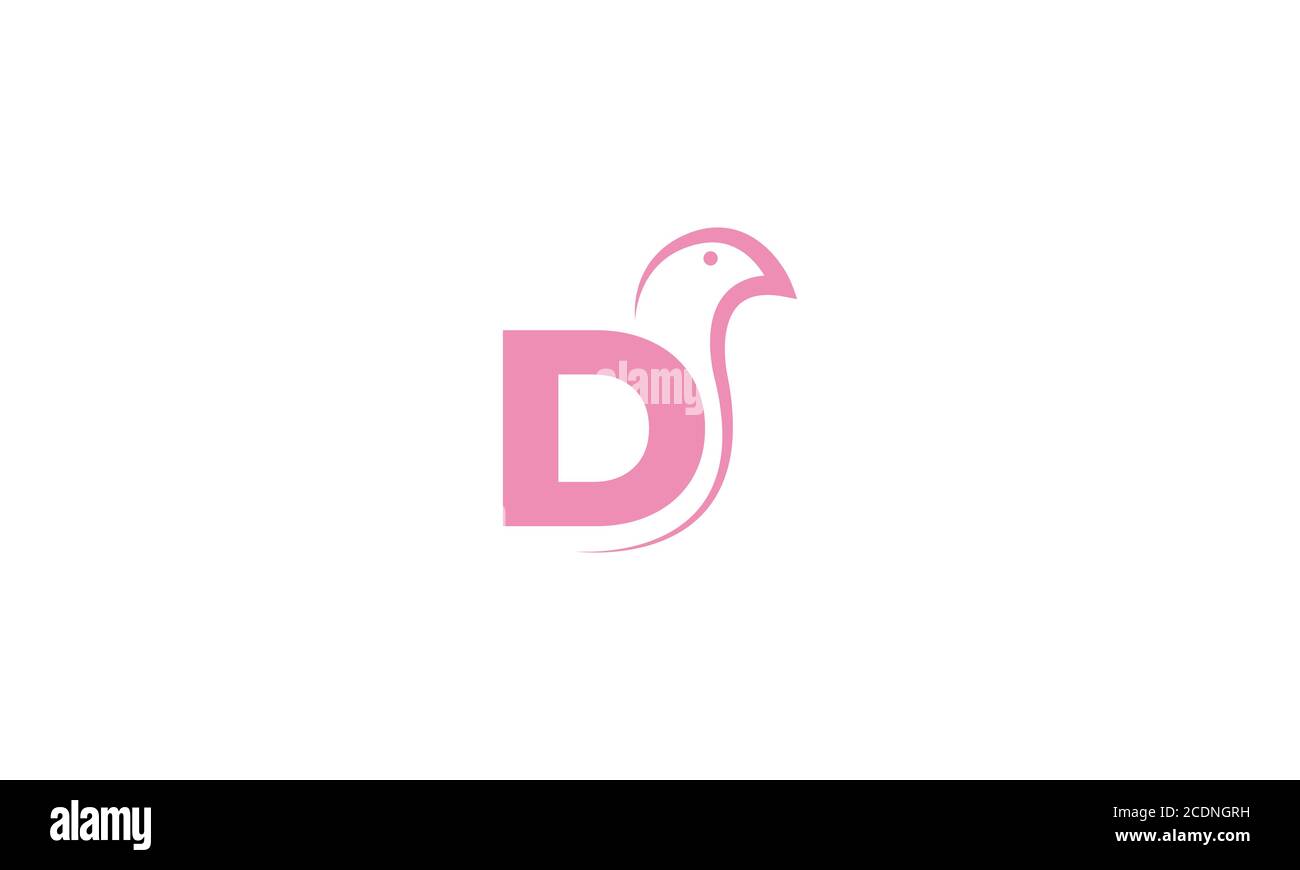 Lettre D ou initiale D avec colombes ou oiseaux de pigeon logo Illustration de Vecteur