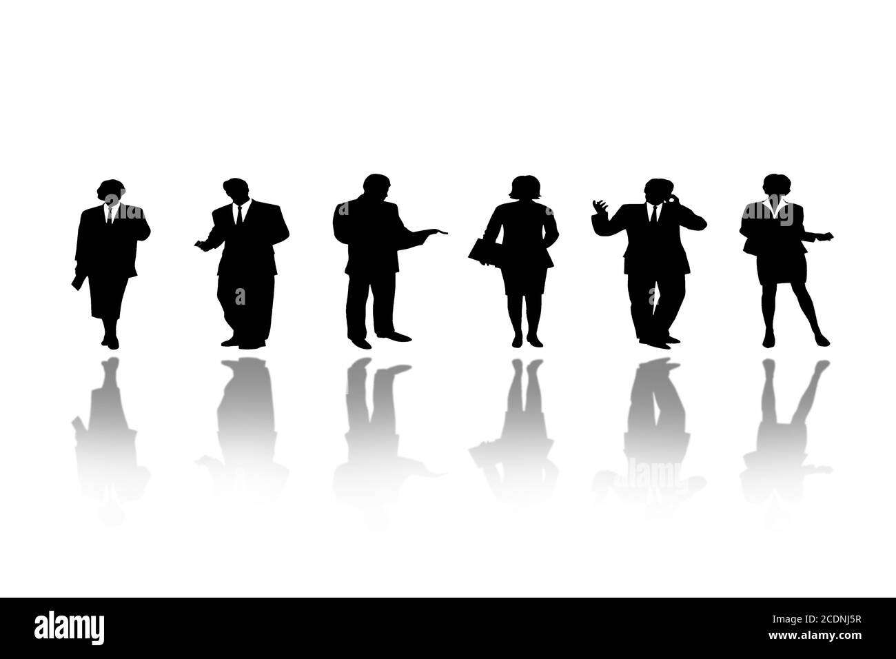 Les gens de marche silhouettes Business isolé Banque D'Images