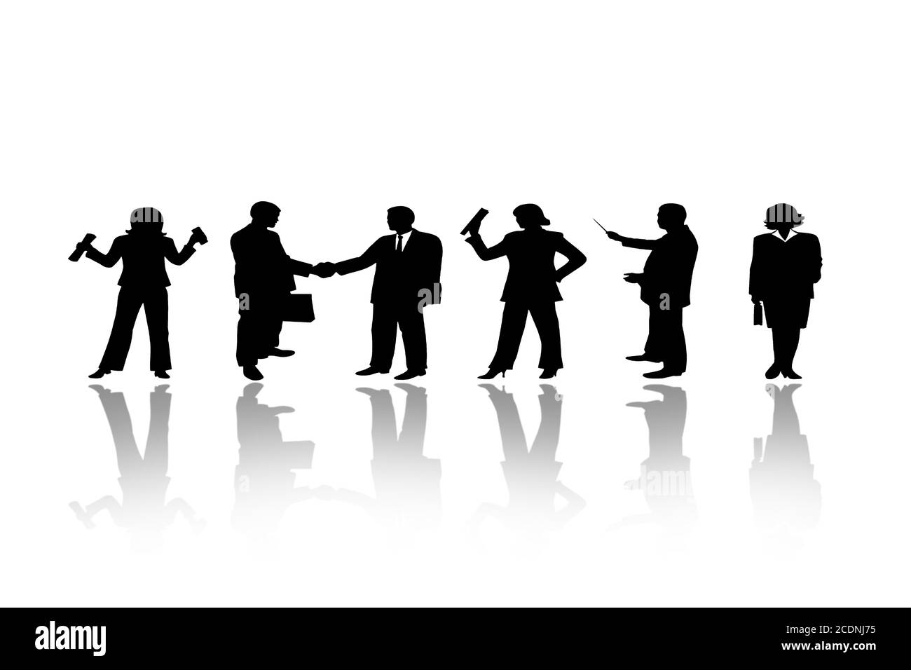 Les gens de marche silhouettes Business isolé Banque D'Images