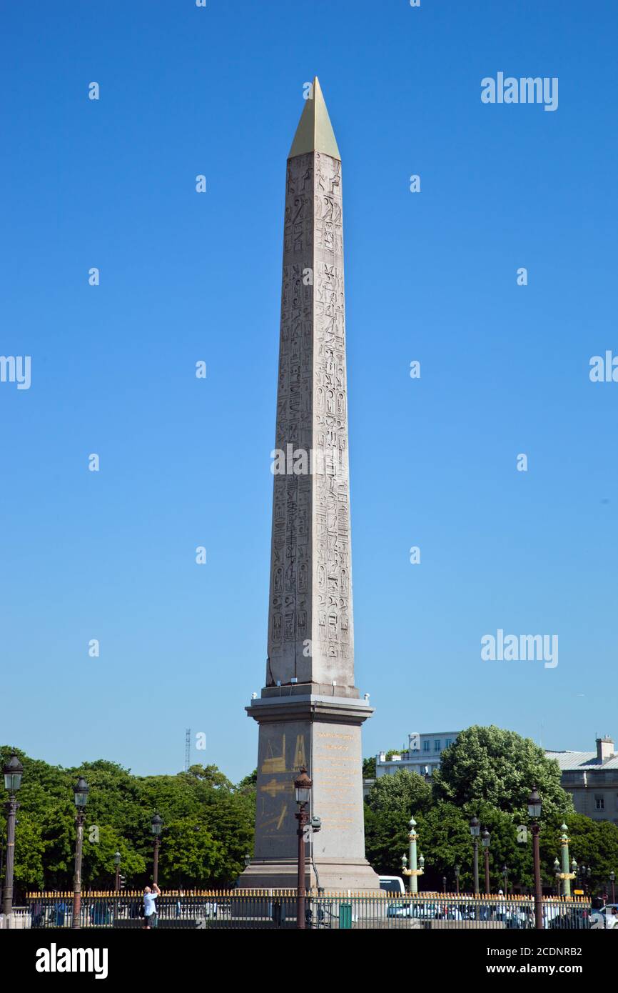 L'Obélisque de Louxor à la place de la Concorde à Paris, France Banque D'Images