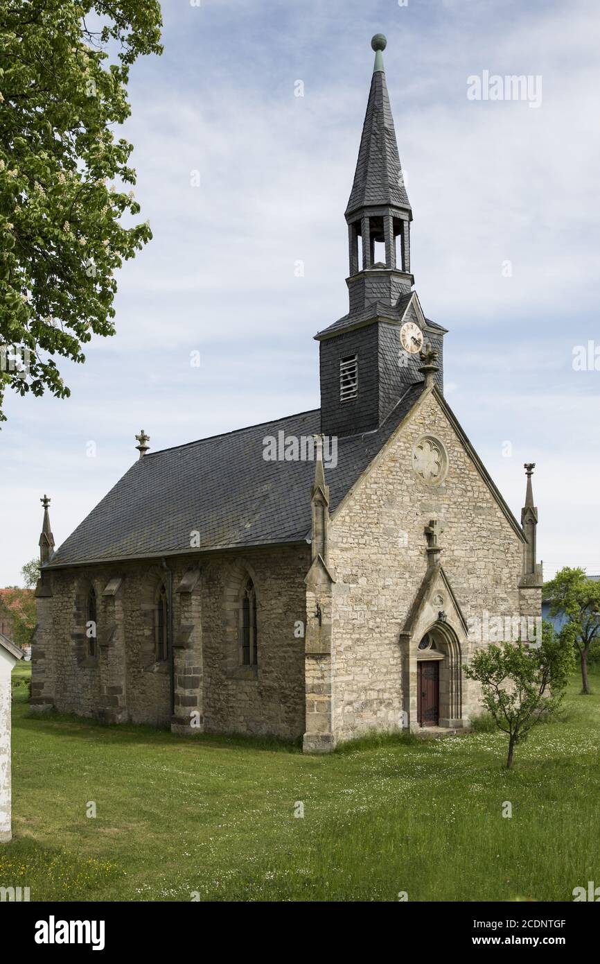 Village église à Döllstädt, Ilmkreis, Thuringe, Allemagne, Europe Banque D'Images