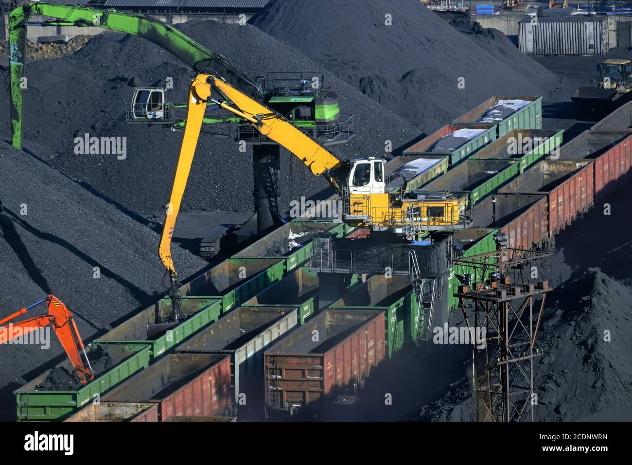 oal déchargement de wagons Banque D'Images