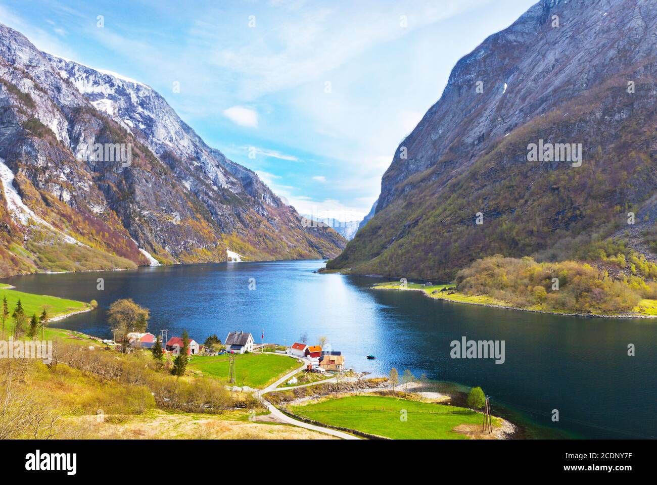 Naeroyfjord - paysage fjord de Sogn og Fjordane région. Banque D'Images