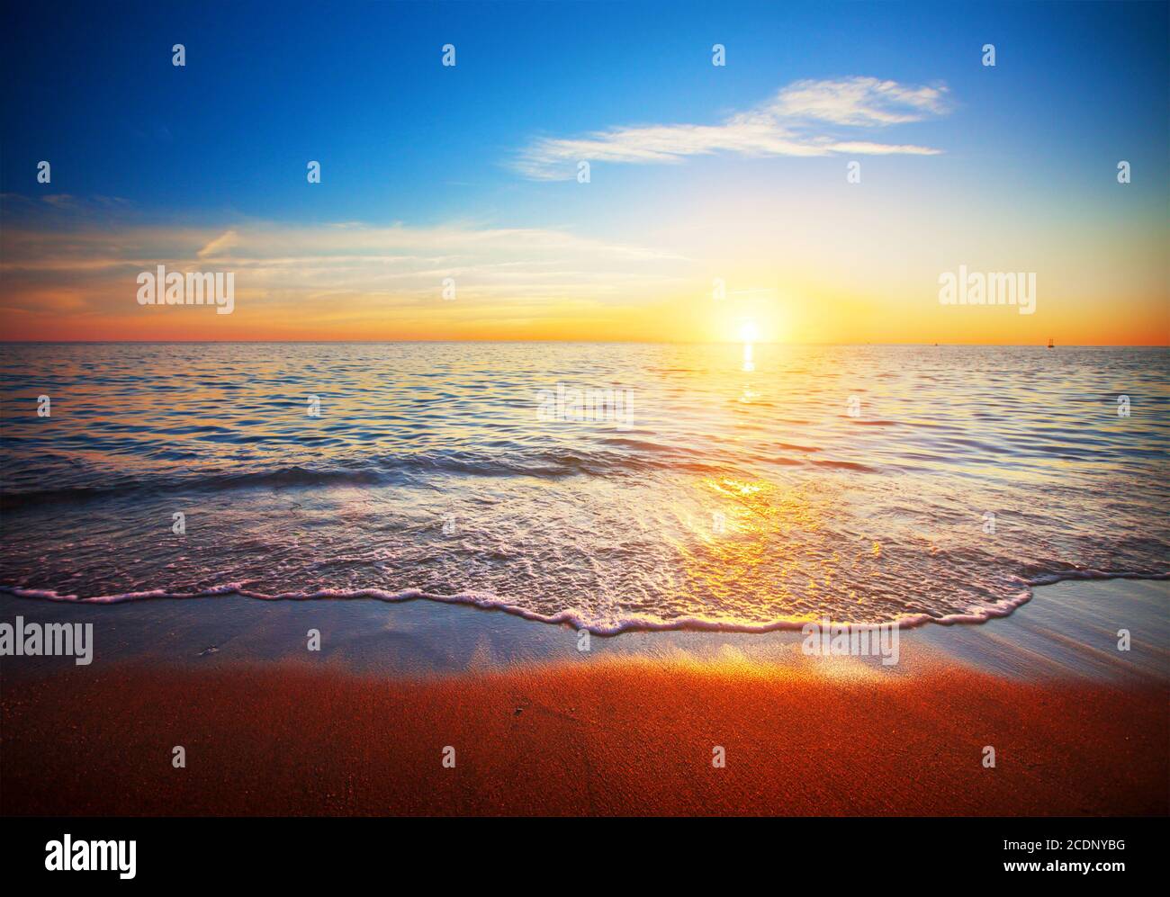 coucher du soleil et la mer Banque D'Images