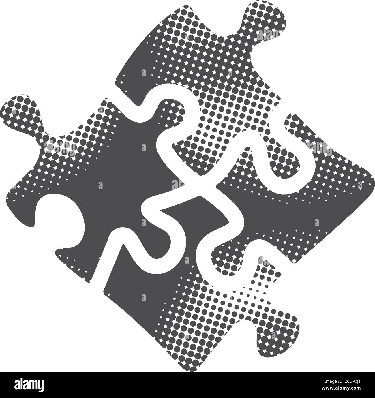 Icône de casse-tête en demi-ton. Illustration vectorielle monochrome noir  et blanc Image Vectorielle Stock - Alamy
