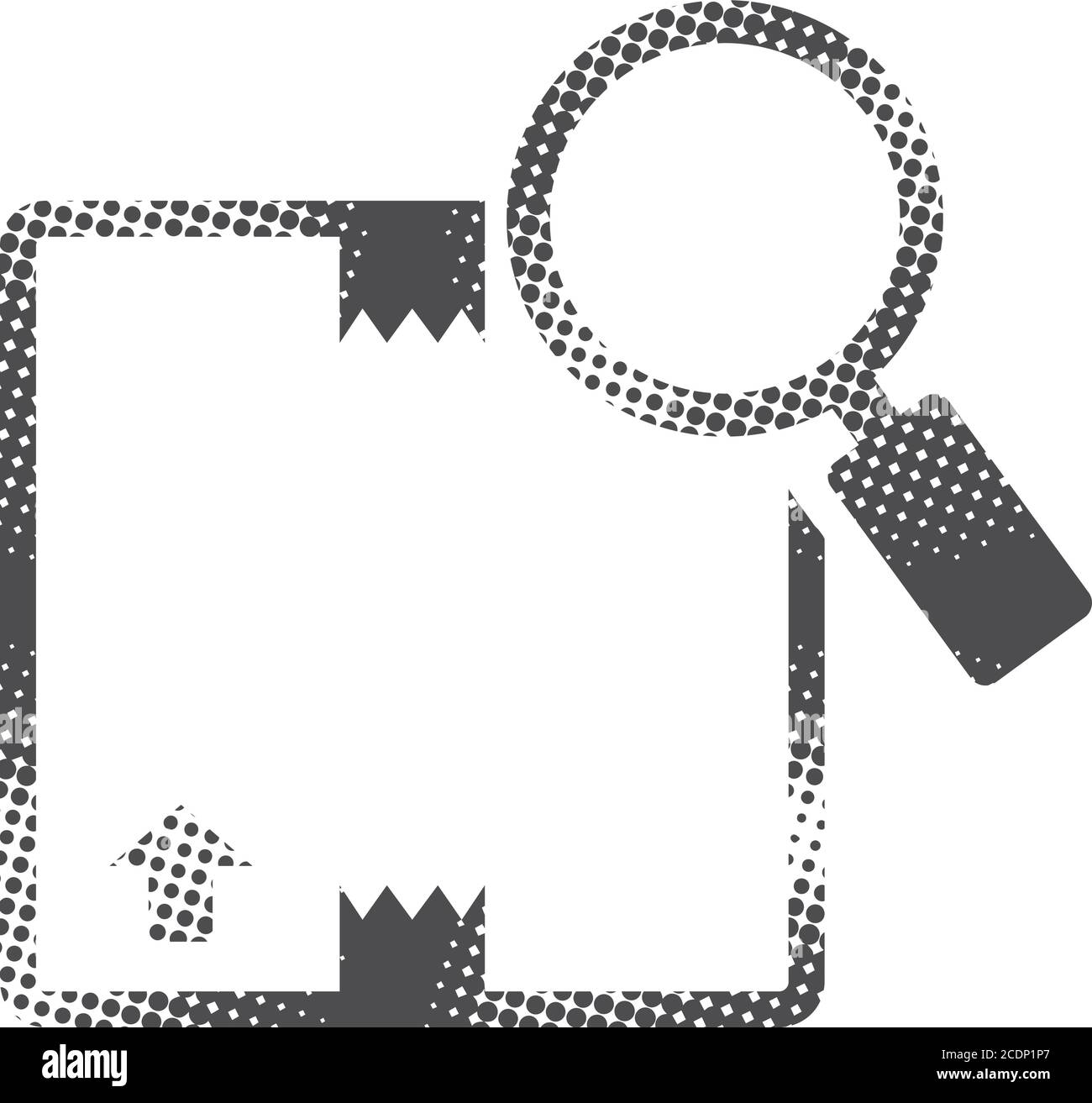 Icône de suivi de colis en demi-ton. Illustration vectorielle monochrome noir et blanc. Illustration de Vecteur
