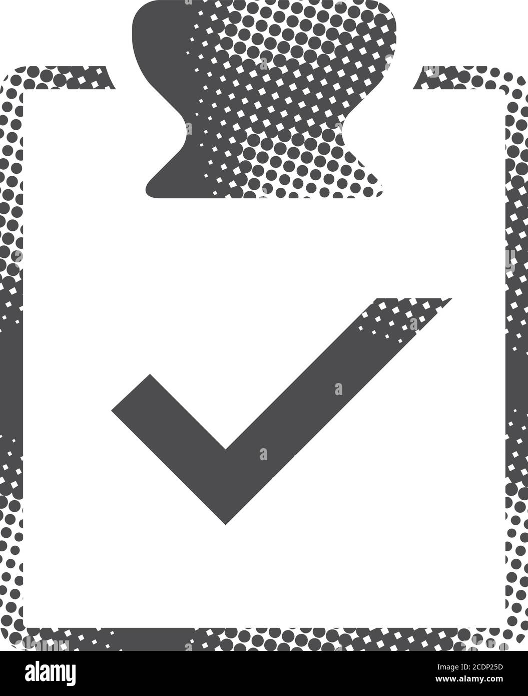 Icône liste de contrôle en demi-ton. Illustration vectorielle monochrome noir et blanc. Illustration de Vecteur