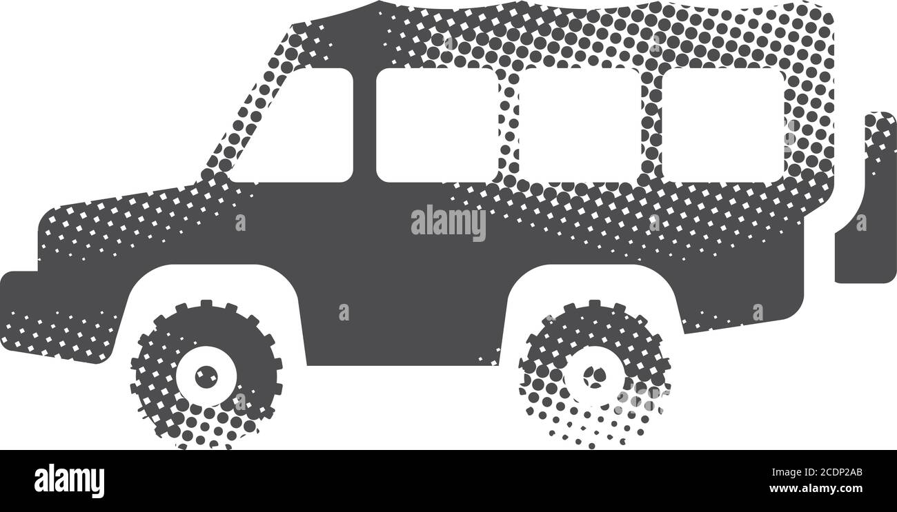 Icône de voiture en demi-ton. Illustration vectorielle monochrome noir et blanc. Illustration de Vecteur