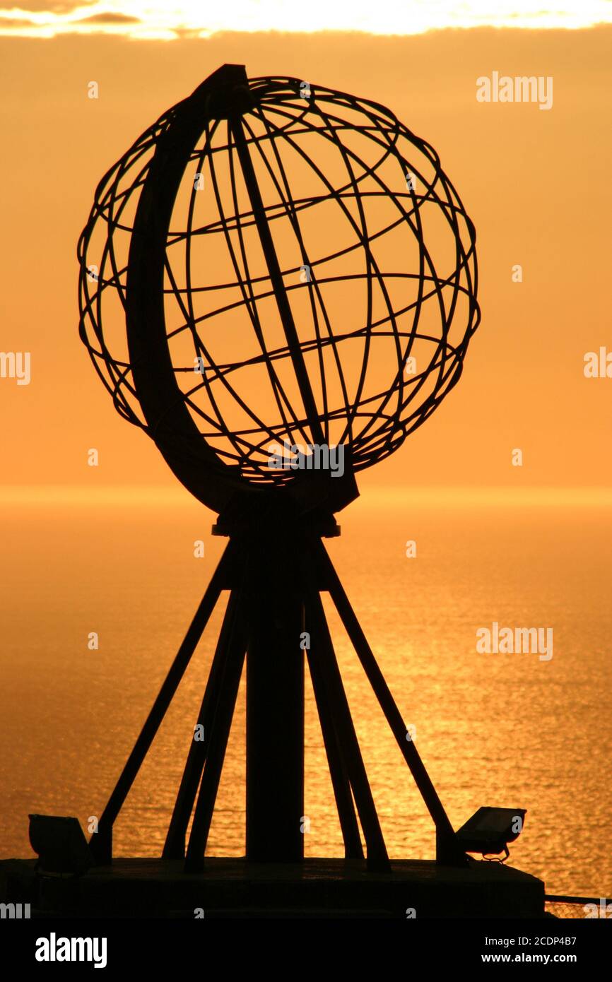 Le North Cape Globe à minuit #3 Banque D'Images