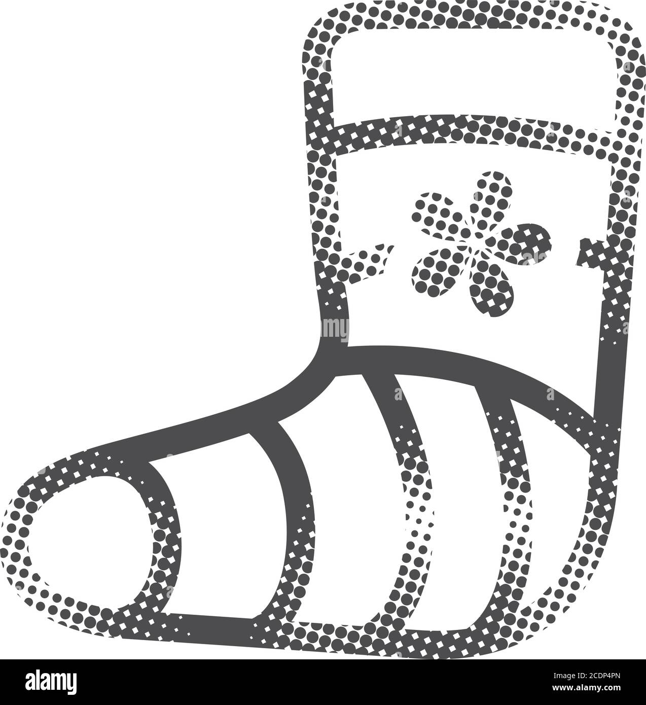 Icône pied blessé en demi-ton. Illustration vectorielle monochrome noir et blanc. Illustration de Vecteur