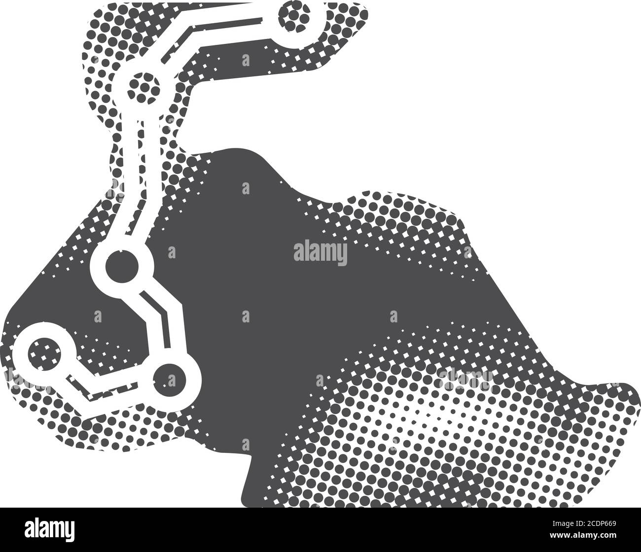 Icône de carte d'itinéraire de rallye en demi-ton. Illustration vectorielle monochrome noir et blanc. Illustration de Vecteur