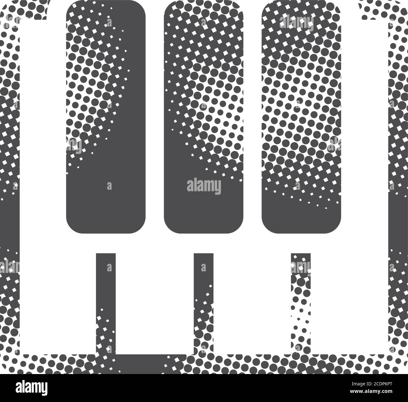 Icône de touches de piano en demi-ton. Illustration vectorielle monochrome noir et blanc. Illustration de Vecteur