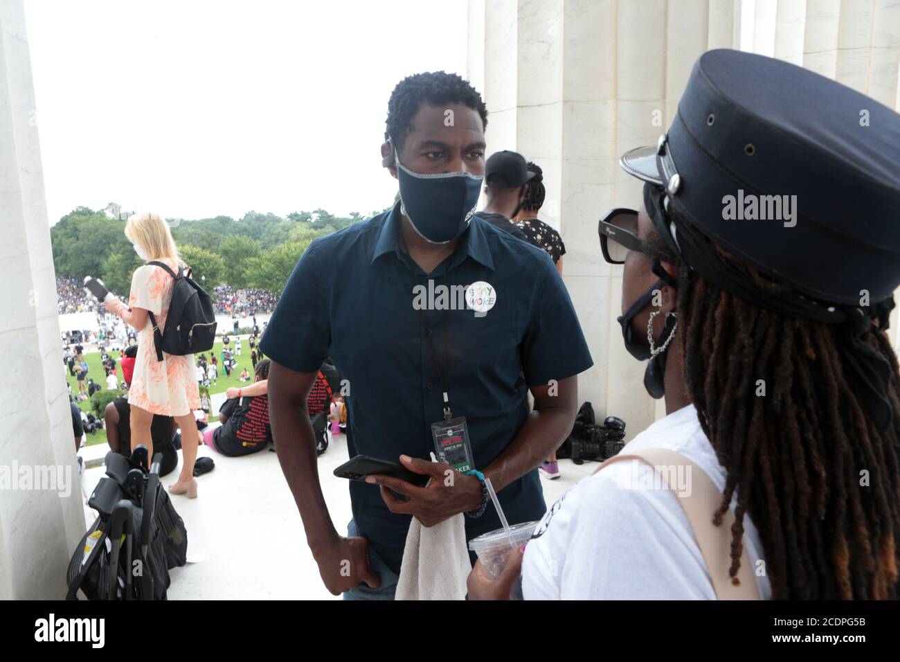 WASHINGTON, D.C., le 28 AOÛT 2020 - Rév. Al Sharpton, Président et PDG de National action Network et personnalité en direct de MSNBC, activiste des droits civils Martin Luther King III et autres intervenants ainsi que les familles de Jacob Blake, George Floyd, Breonna Taylor, Eric Garner, Rayshard Brooks, Ahmaud Arbery et beaucoup d'autres convoquent le 57e anniversaire de l'historique réseau d'action nationale (NAN) de « la cathédrale de Washington » pour une marche sur Washington en signe de protestation contre la brutalité policière tenue au Lincoln Memorial le 28 août 2020 à Washington, D.C. photo Credit: Mpi43/MediaPunch Banque D'Images