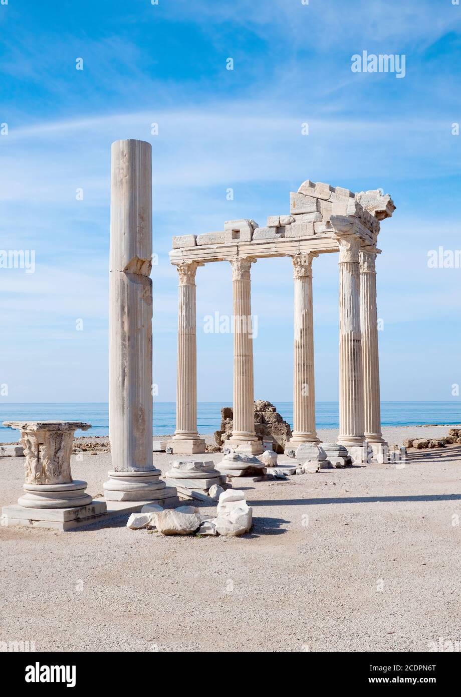 Temple d'Athéna ruines antiques à côté de la Turquie. Banque D'Images