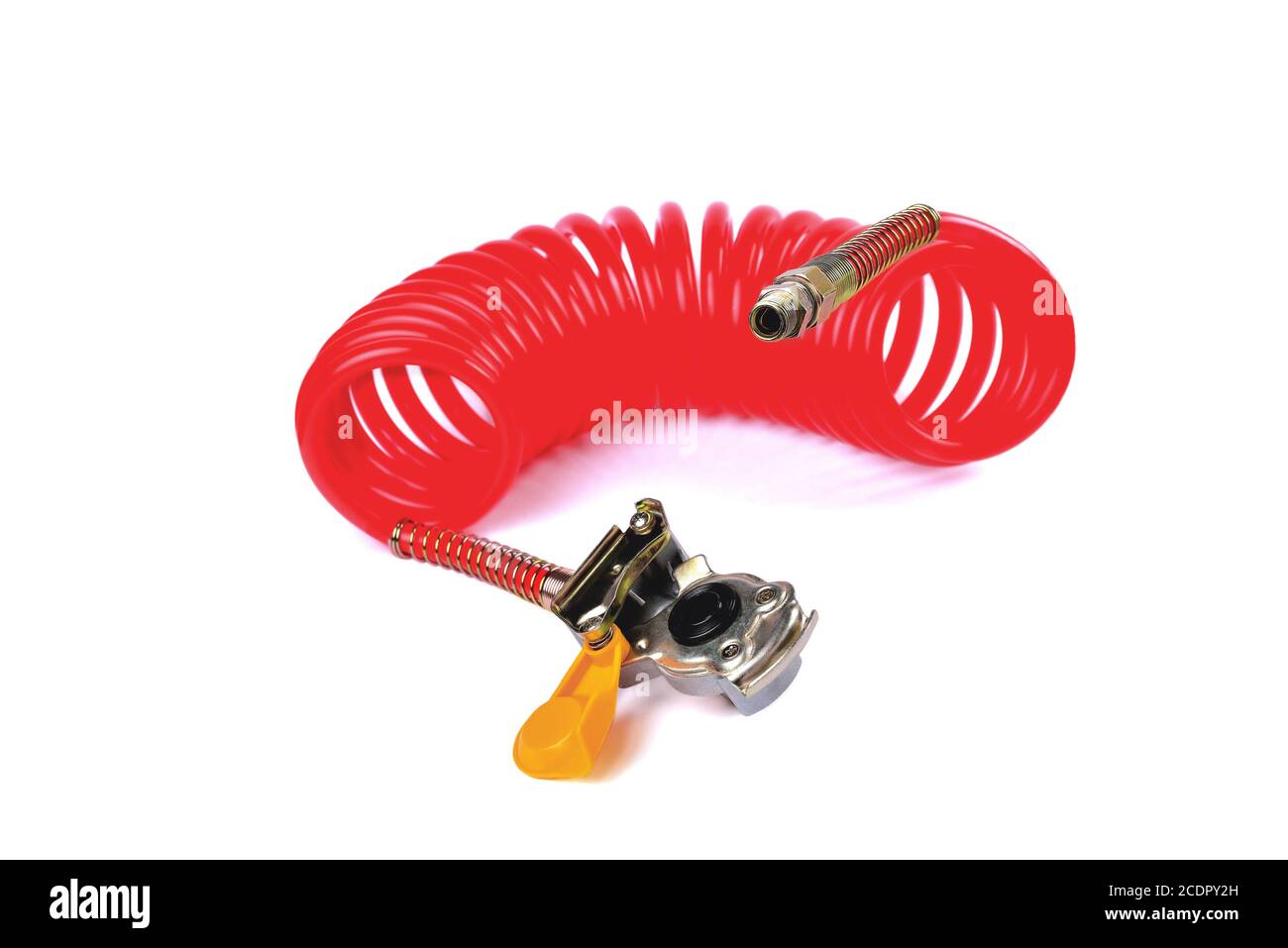 Flexible pneumatique et tête de raccordement d'un PALM Truck pour fournir de l'air comprimé du tracteur à la remorque, accessoires de voiture, pièces de voiture blanc ba Banque D'Images