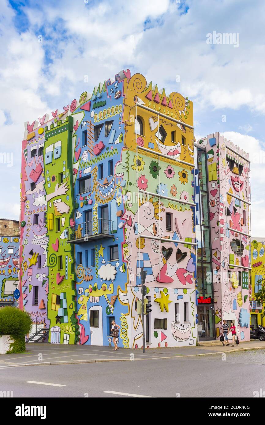 Maison colorée Happy Rizzi à Braunschweig, Allemagne Banque D'Images