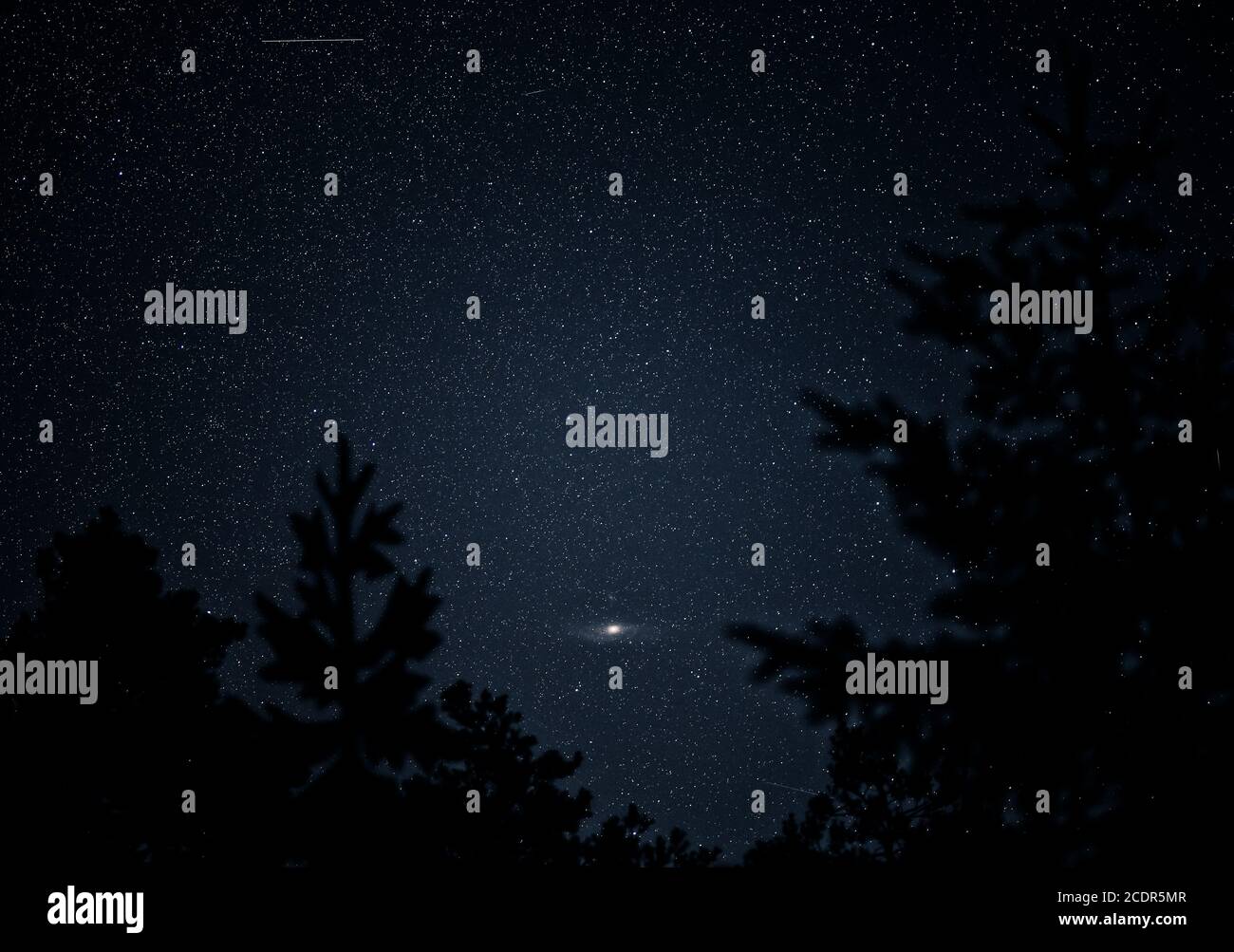 ciel nocturne et la galaxie visible d'andromeda Banque D'Images