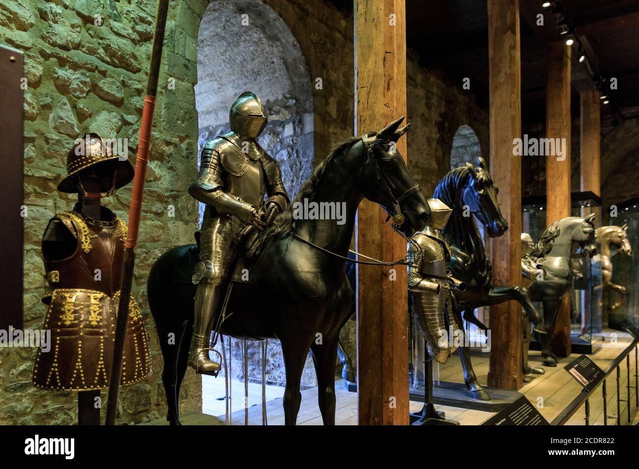 Collection Royal Armouries, exposition historique des armures à la Tour Blanche, Palais Royal de sa Majesté et forteresse de la Tour de Londres, Londres, Royaume-Uni Banque D'Images