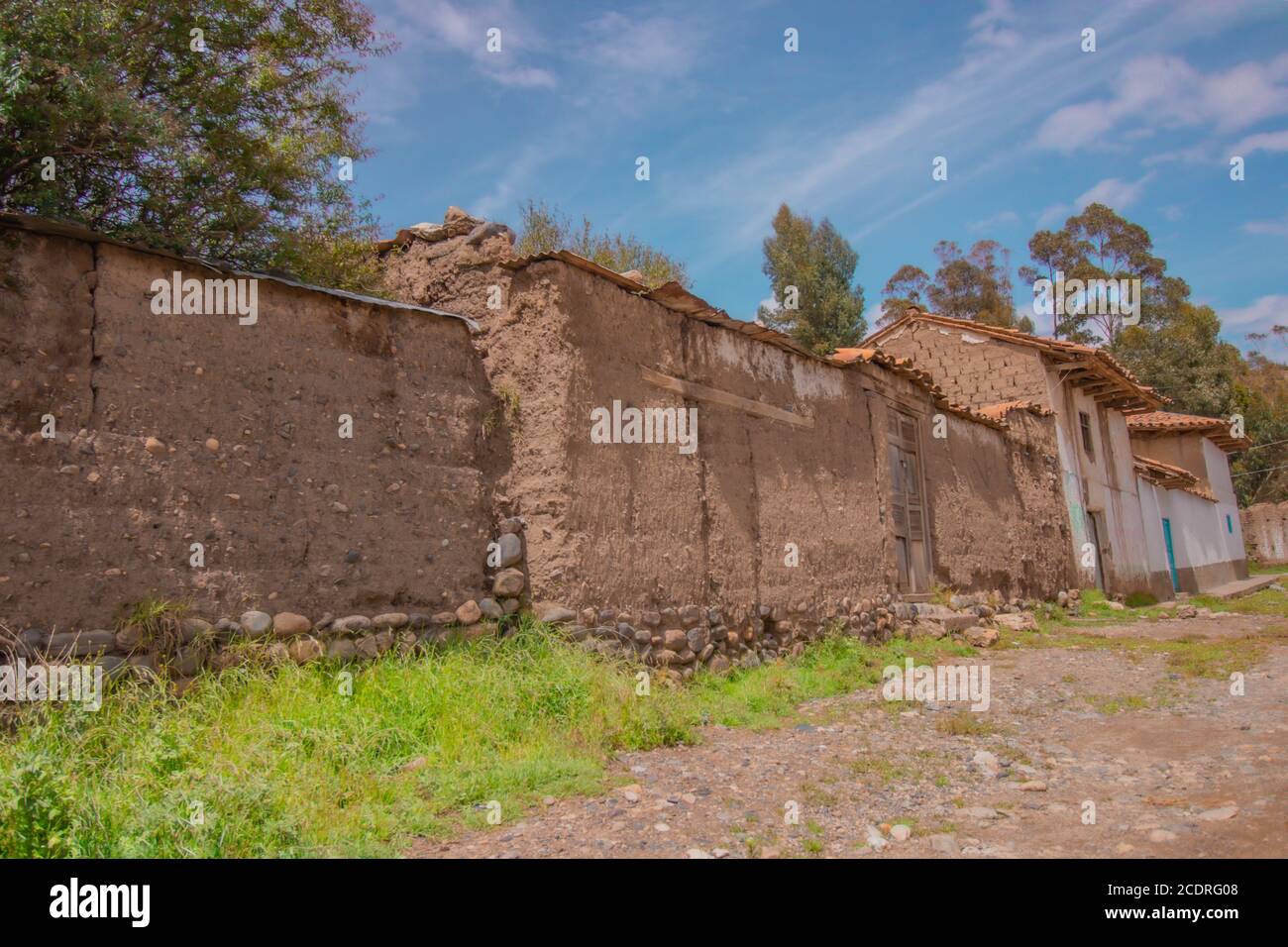 Une petite ville de Huaraz, Pérou. Banque D'Images